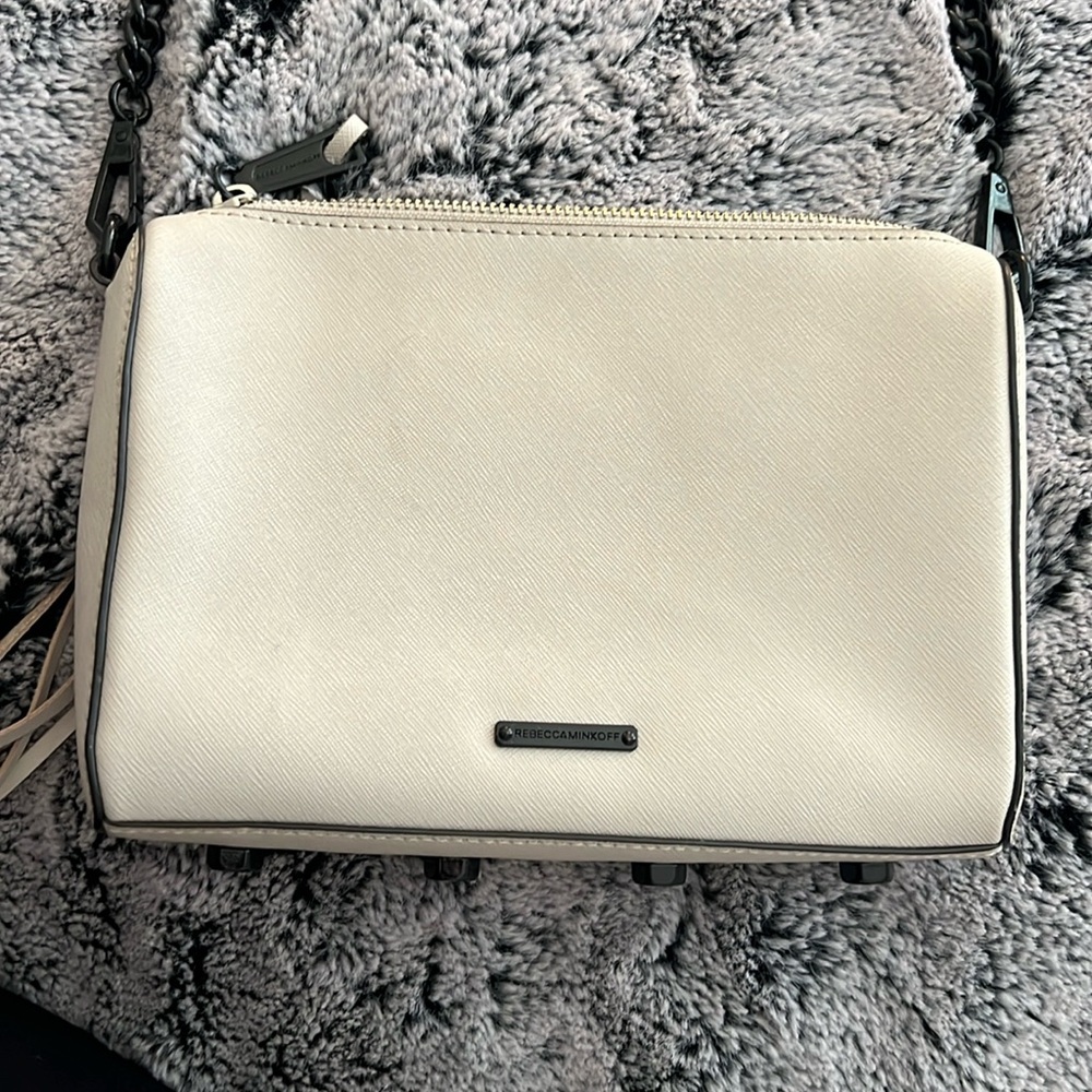 Rebecca Minkoff taupe grey crossbody bag
